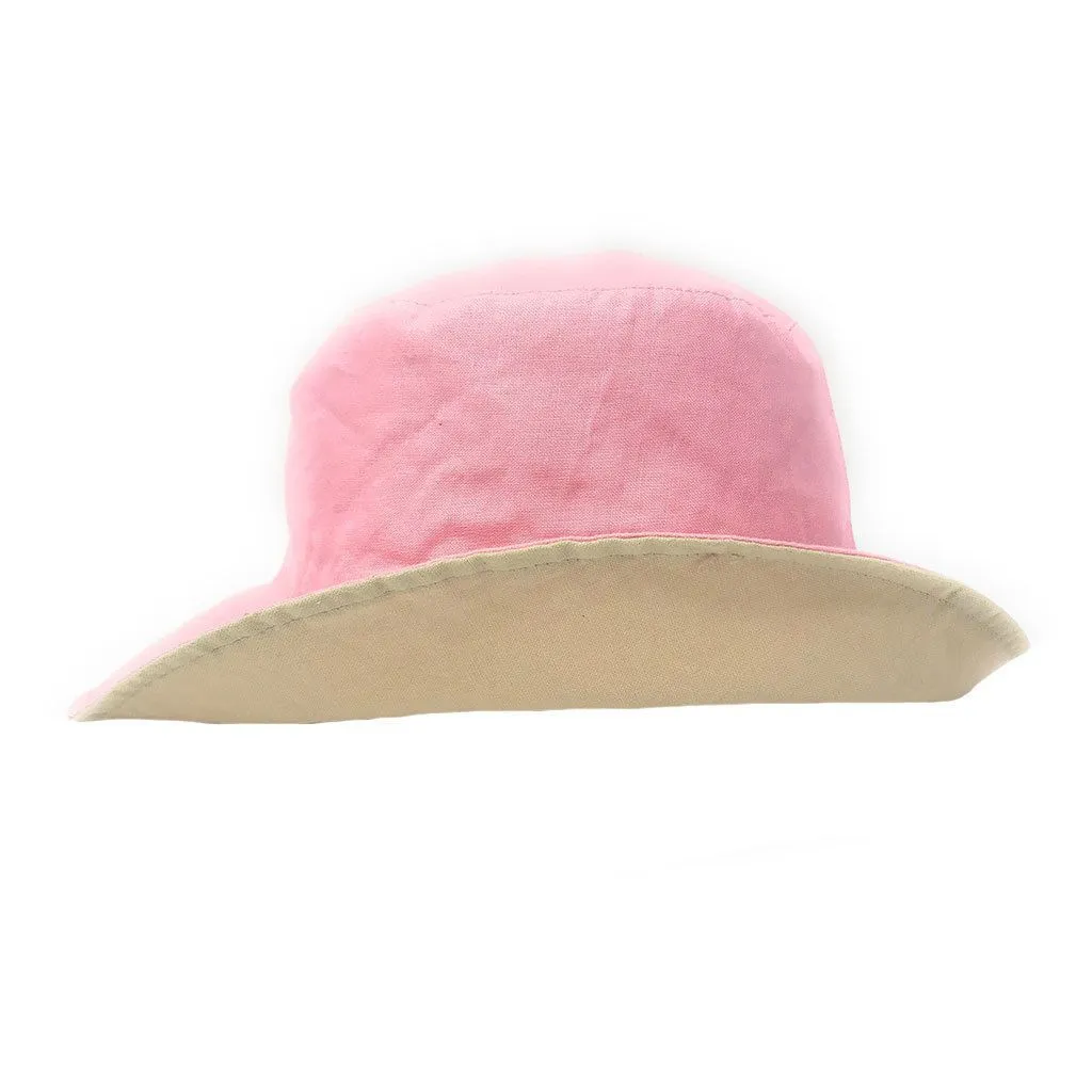 Cotton Ponytail Bucket Caps Hats Reversible Summer Women's Summer Beach Sun Hat