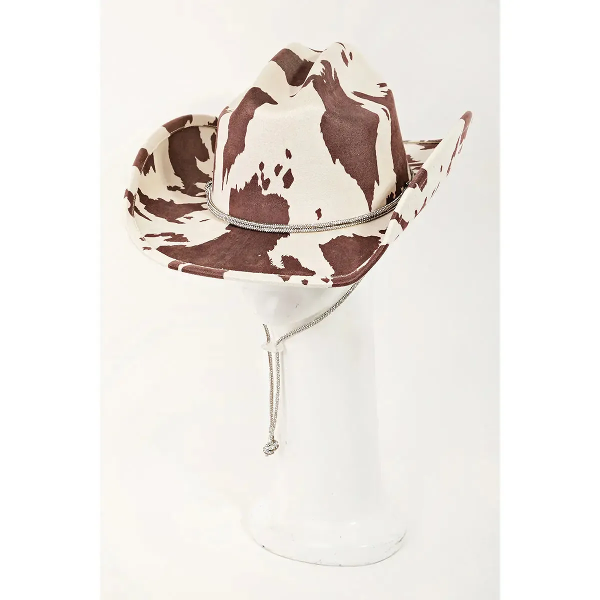 Cow Print Draw String Cowboy Hat