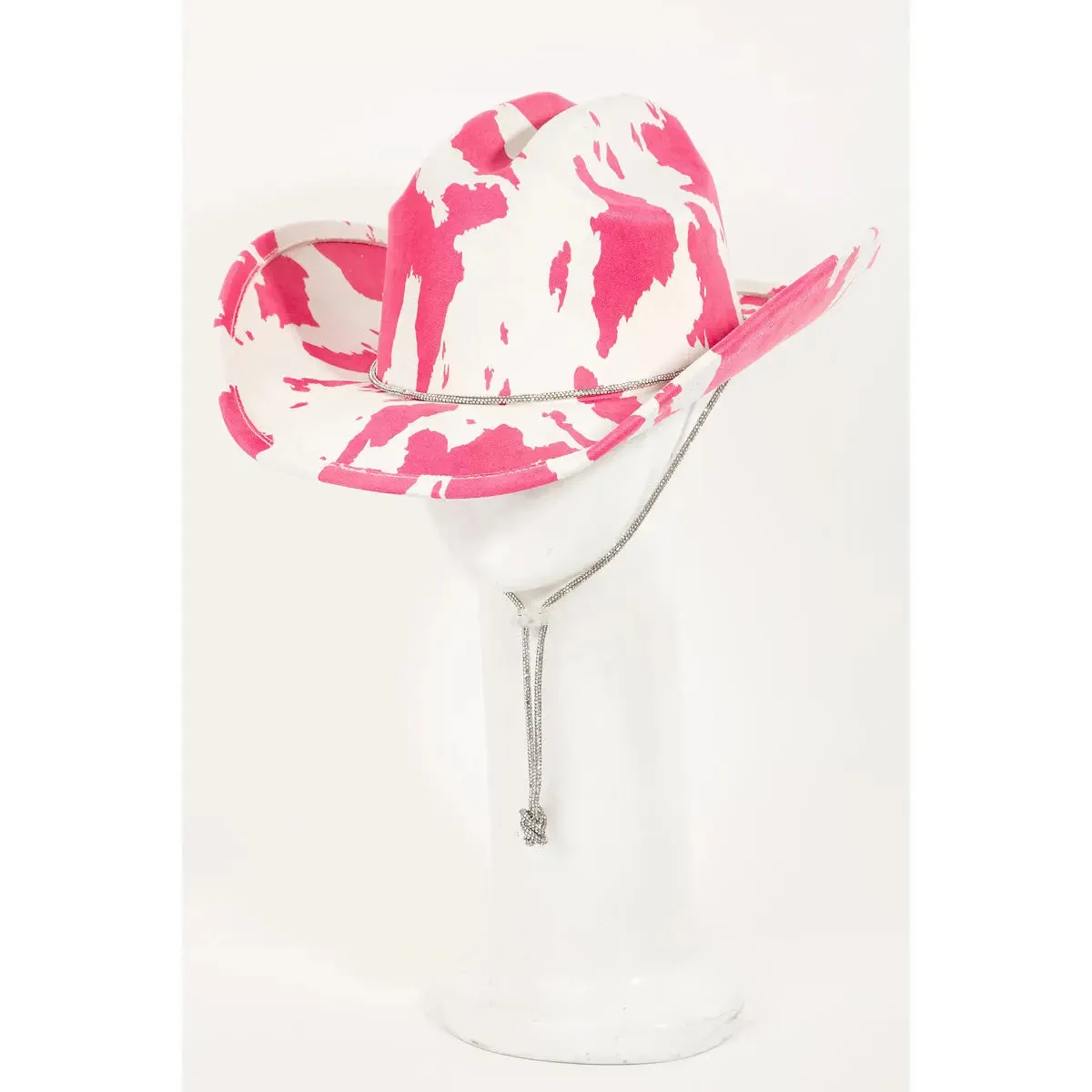 Cow Print Draw String Cowboy Hat