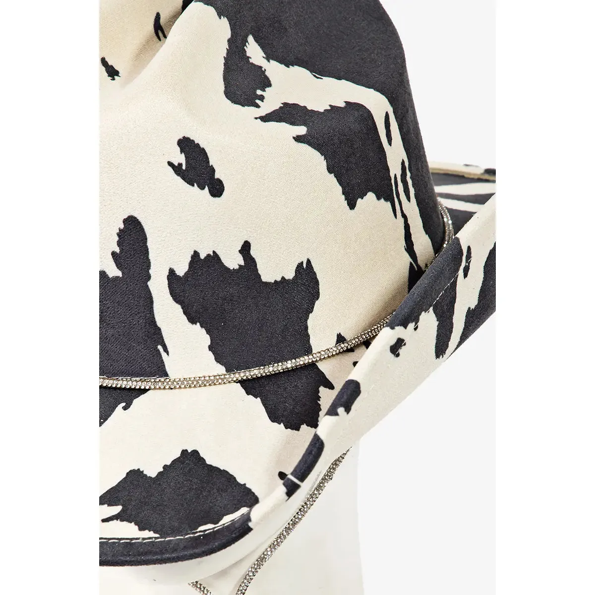 Cow Print Draw String Cowboy Hat
