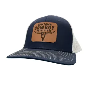Cowtown Cowboy Outfitters Navy Blue Baseball Cap With Leather Patch By The Game GB452E-P0031
