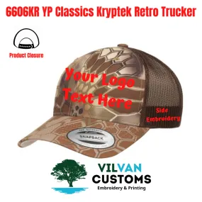 Custom Embroidery, 6606KR YP Classics Kryptek Retro Trucker Hats