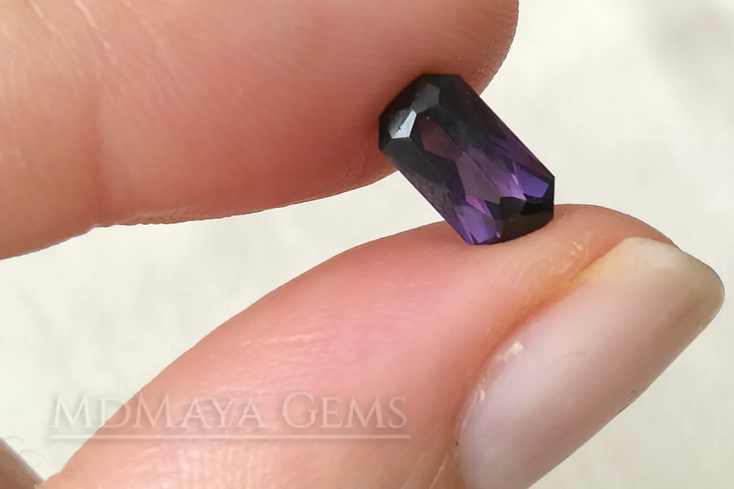 Darkish Violet Spinel. Rectangle Cut. 1.47 ct.