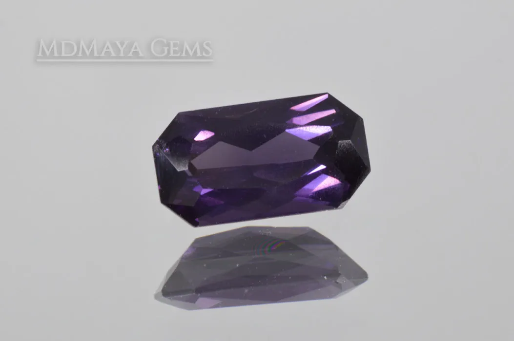 Darkish Violet Spinel. Rectangle Cut. 1.47 ct.