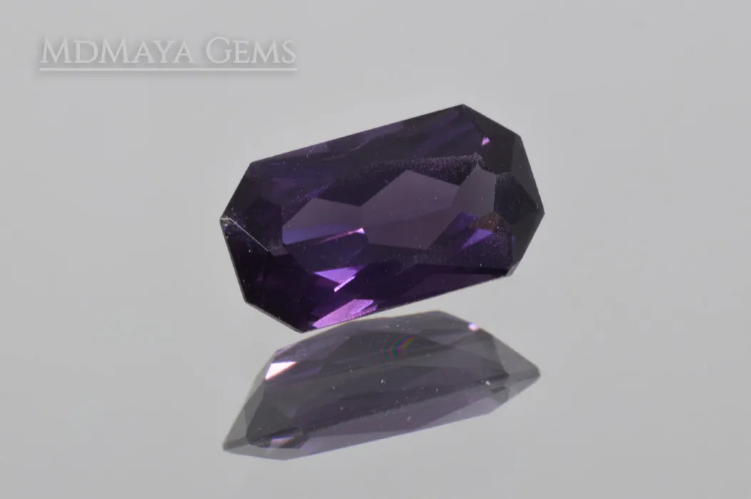 Darkish Violet Spinel. Rectangle Cut. 1.47 ct.
