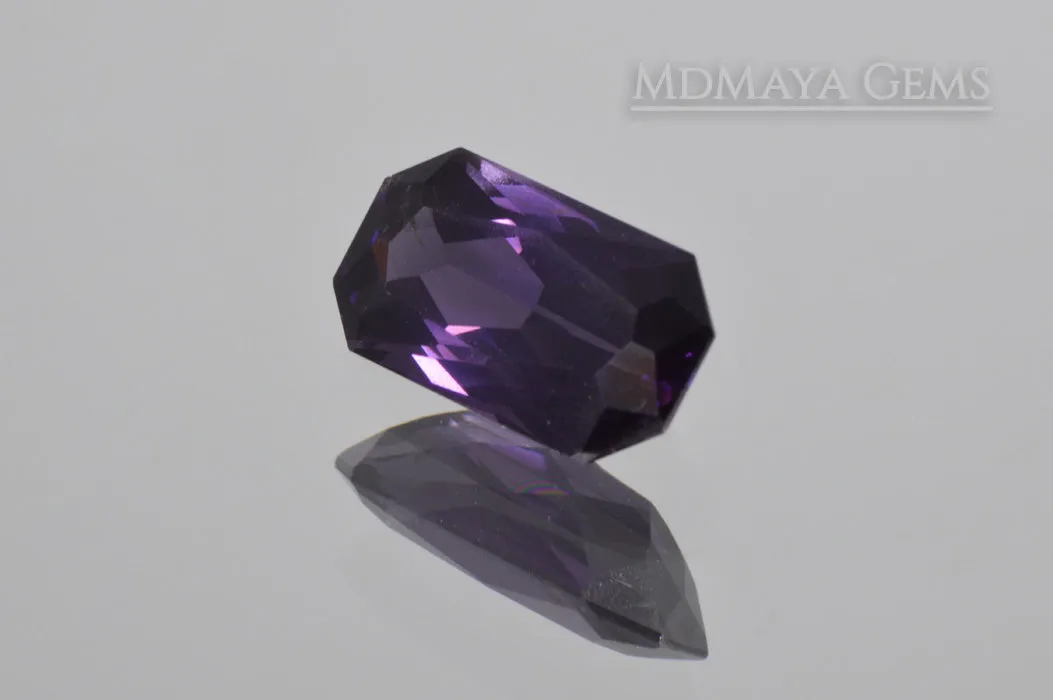 Darkish Violet Spinel. Rectangle Cut. 1.47 ct.