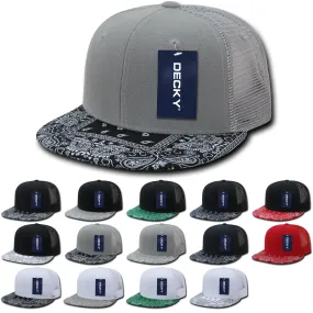 Decky 1083 Bandanna Bill Trucker Hat, 6 Panel Paisley Trucker Cap - CASE Pricing