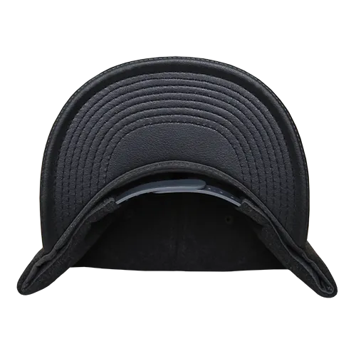 Decky 1115 Melton Vinyl Snapback, 6 Panel Vinyl Flat Bill Cap