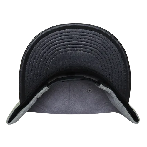 Decky 1115 Melton Vinyl Snapback, 6 Panel Vinyl Flat Bill Cap