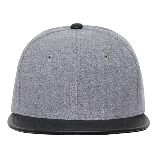 Decky 1115 Melton Vinyl Snapback, 6 Panel Vinyl Flat Bill Cap