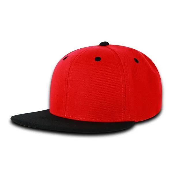 Decky 7011 - Youth 6 Panel High Profile Structured Snapback, Kids Flat Bill Hat