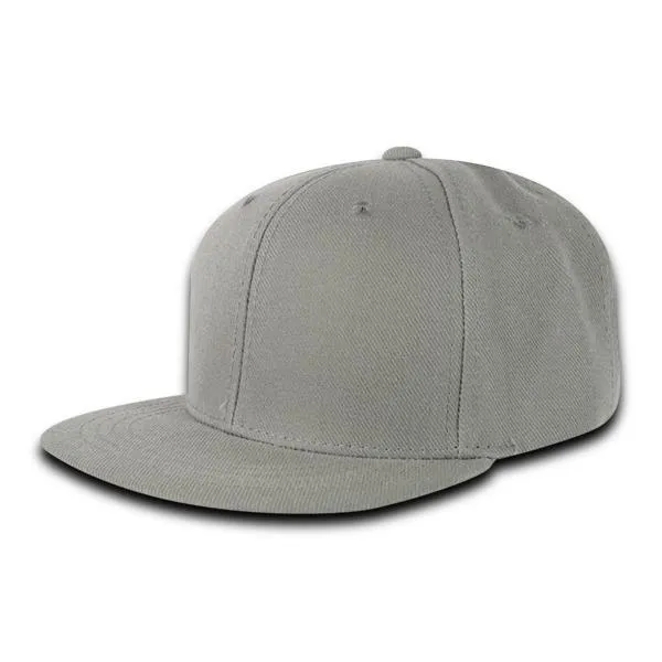 Decky 7011 - Youth 6 Panel High Profile Structured Snapback, Kids Flat Bill Hat