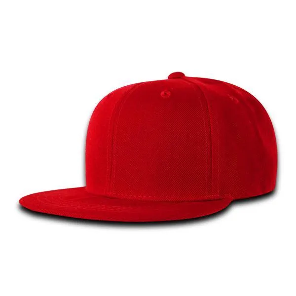 Decky 7011 - Youth 6 Panel High Profile Structured Snapback, Kids Flat Bill Hat
