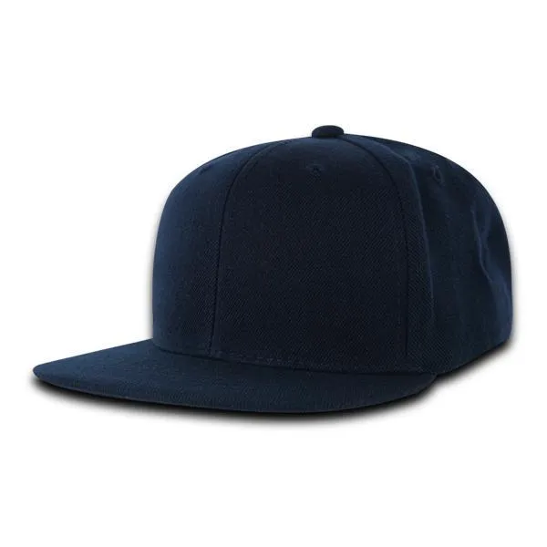 Decky 7011 - Youth 6 Panel High Profile Structured Snapback, Kids Flat Bill Hat