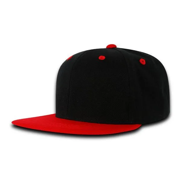 Decky 7011 - Youth 6 Panel High Profile Structured Snapback, Kids Flat Bill Hat