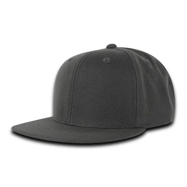 Decky 7011 - Youth 6 Panel High Profile Structured Snapback, Kids Flat Bill Hat