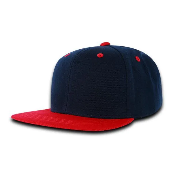 Decky 7011 - Youth 6 Panel High Profile Structured Snapback, Kids Flat Bill Hat