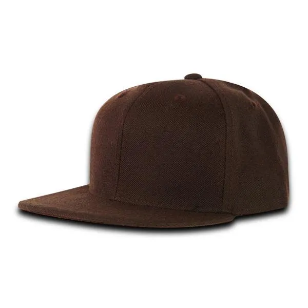 Decky 7011 - Youth 6 Panel High Profile Structured Snapback, Kids Flat Bill Hat