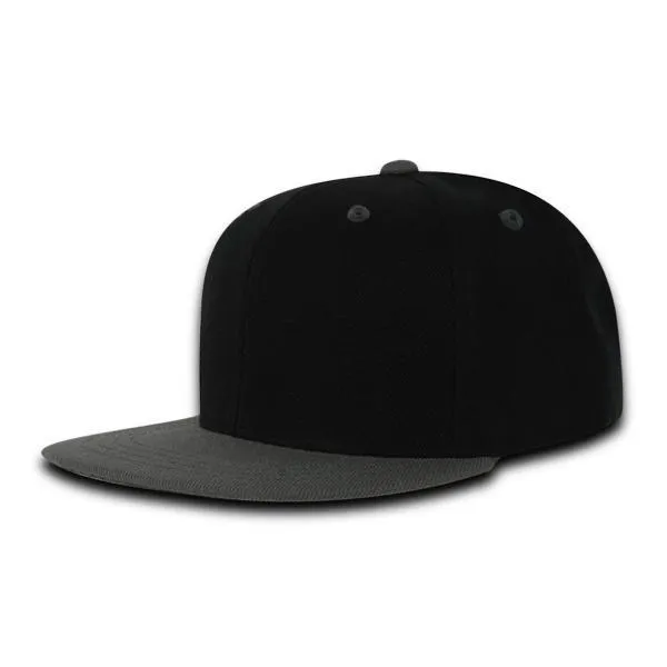 Decky 7011 - Youth 6 Panel High Profile Structured Snapback, Kids Flat Bill Hat