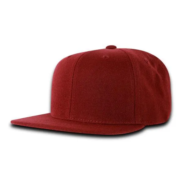 Decky 7011 - Youth 6 Panel High Profile Structured Snapback, Kids Flat Bill Hat