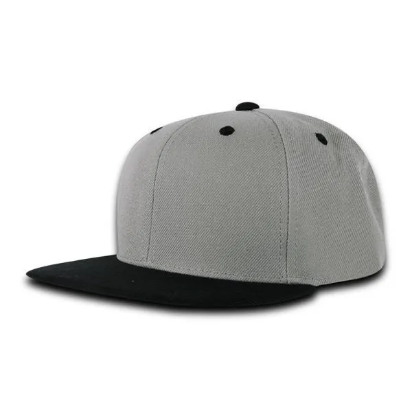 Decky 7011 - Youth 6 Panel High Profile Structured Snapback, Kids Flat Bill Hat