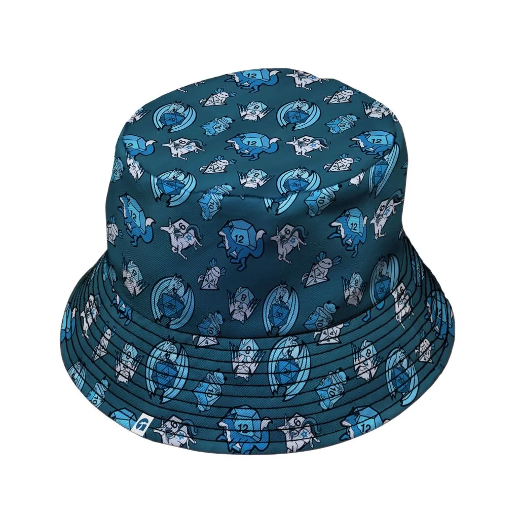 Dice Critters Blue Monochrome Bucket Hat
