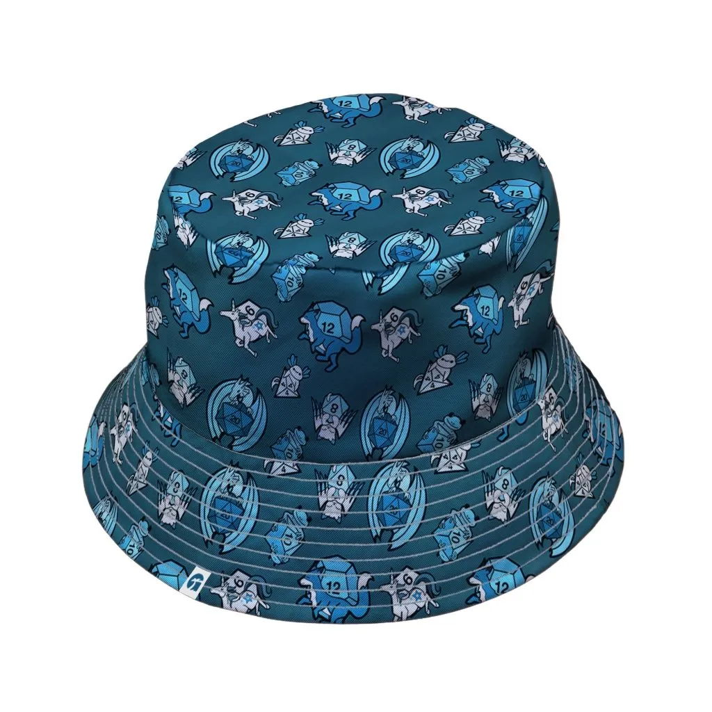 Dice Critters Blue Monochrome Bucket Hat