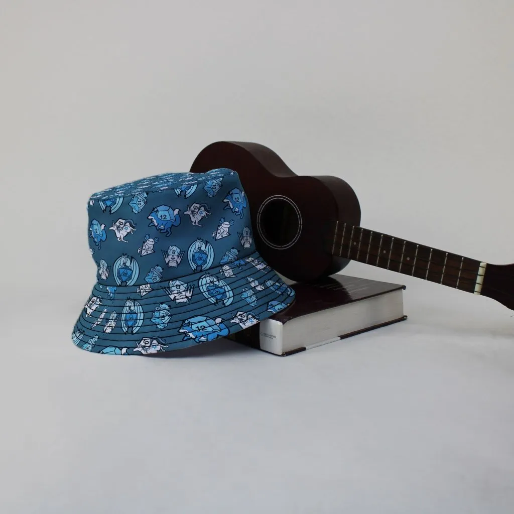 Dice Critters Blue Monochrome Bucket Hat