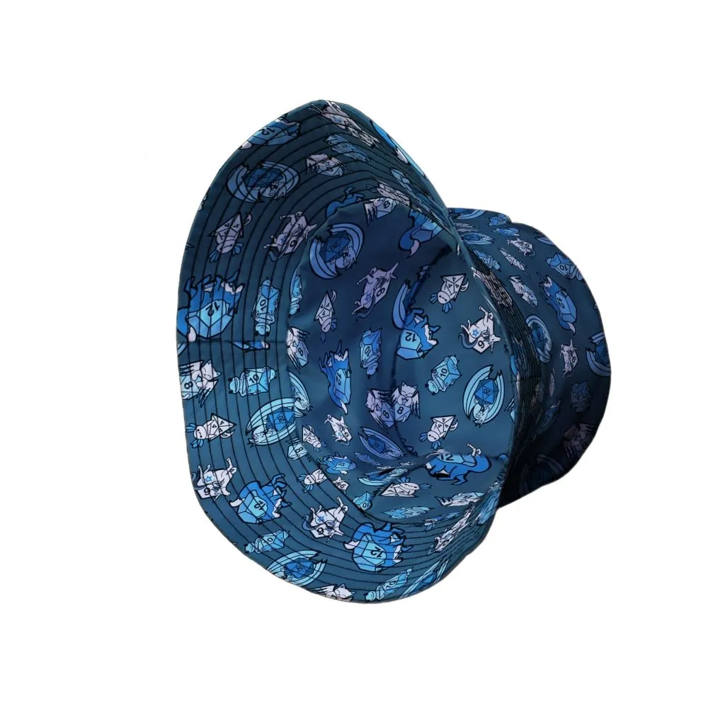Dice Critters Blue Monochrome Bucket Hat