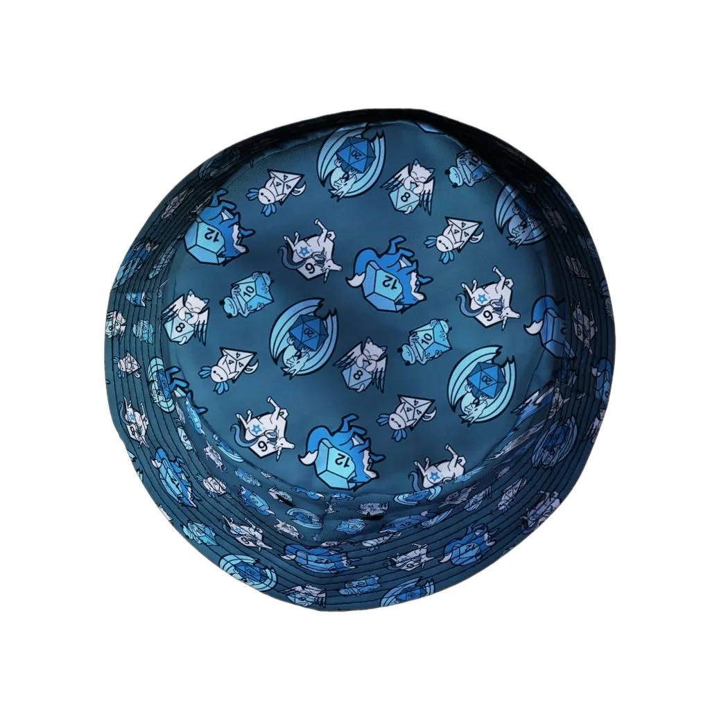 Dice Critters Blue Monochrome Bucket Hat