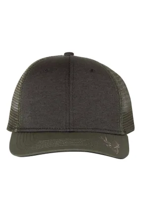 Dri Duck Mens Buck Head Snapback Trucker Hat - Heather Charcoal Grey/Fatigue