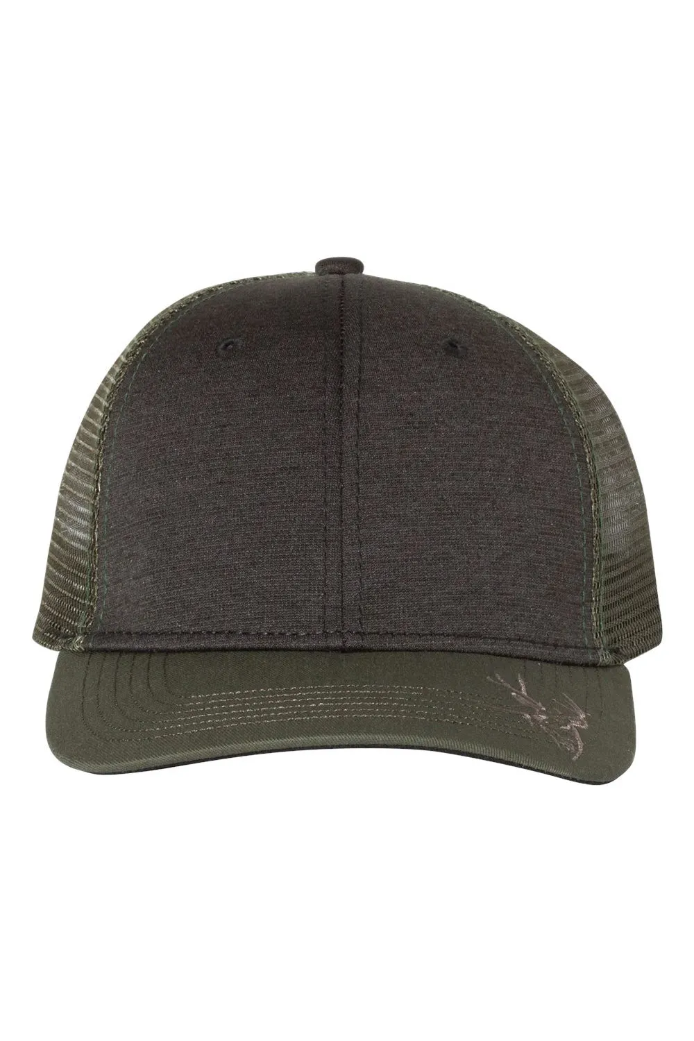 Dri Duck Mens Buck Head Snapback Trucker Hat - Heather Charcoal Grey/Fatigue