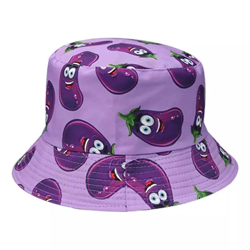 Eggplants Reversible Bucket Hat