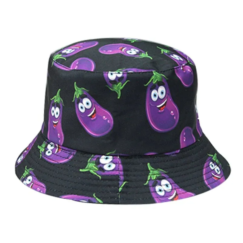 Eggplants Reversible Bucket Hat