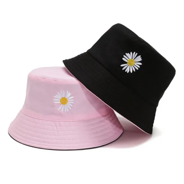 Embroidery Reversible Bucket Hat
