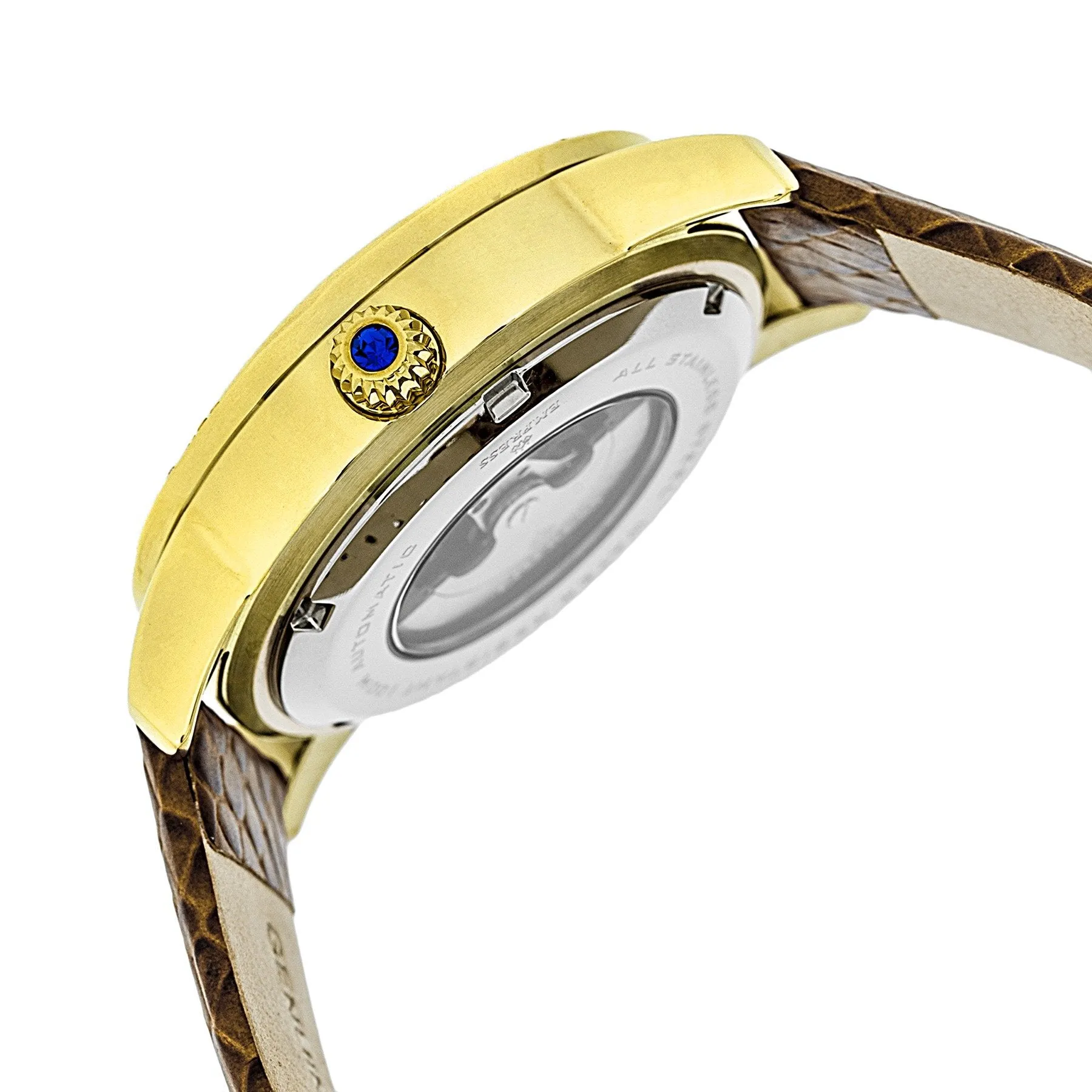 Empress Ayala Automatic MOP Leather-Band Watch