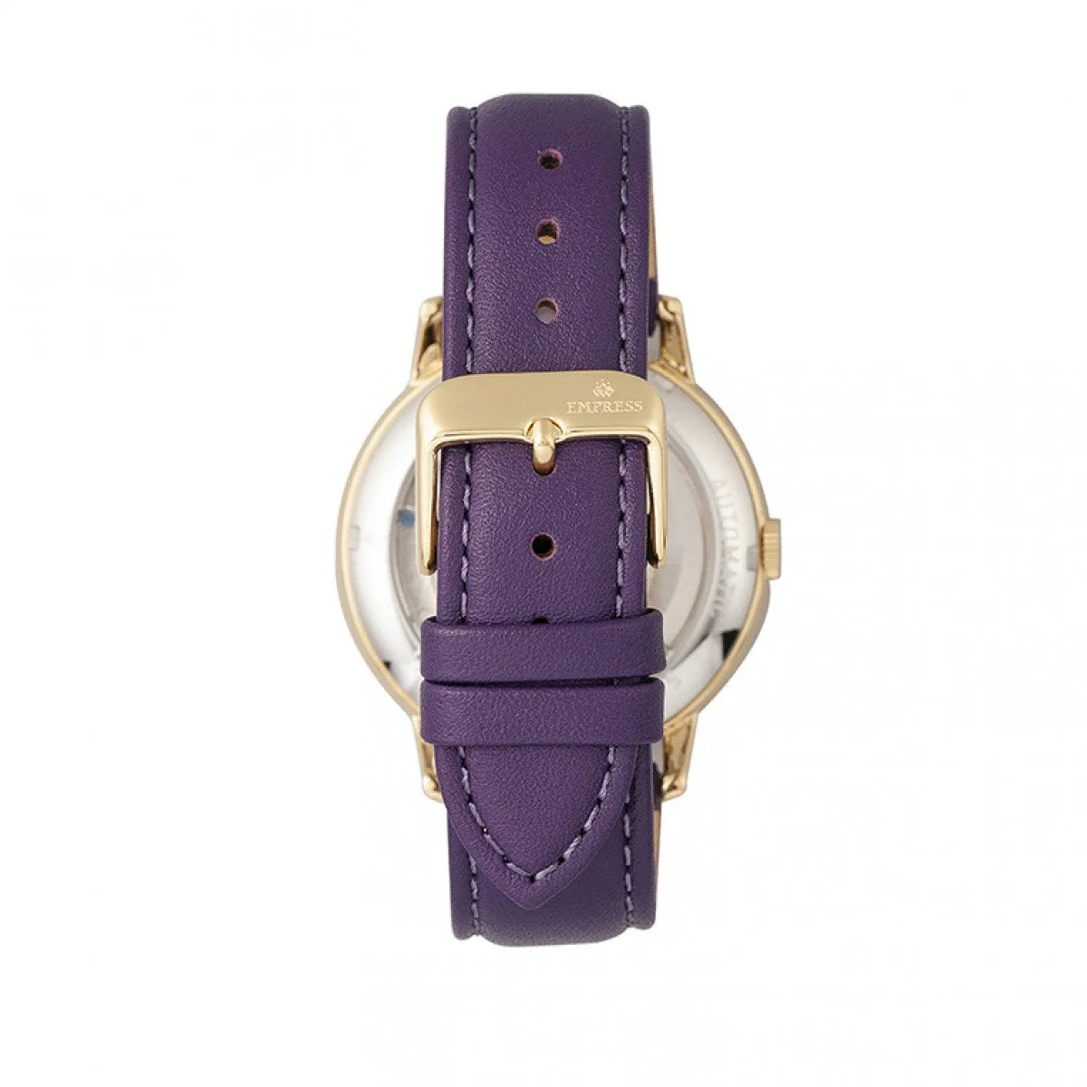 Empress Quinn Automatic MOP Semi-Skeleton Dial Bracelet Watch