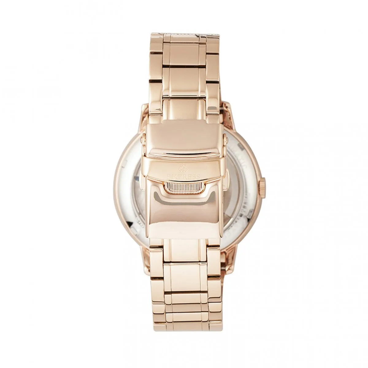 Empress Quinn Automatic MOP Semi-Skeleton Dial Bracelet Watch
