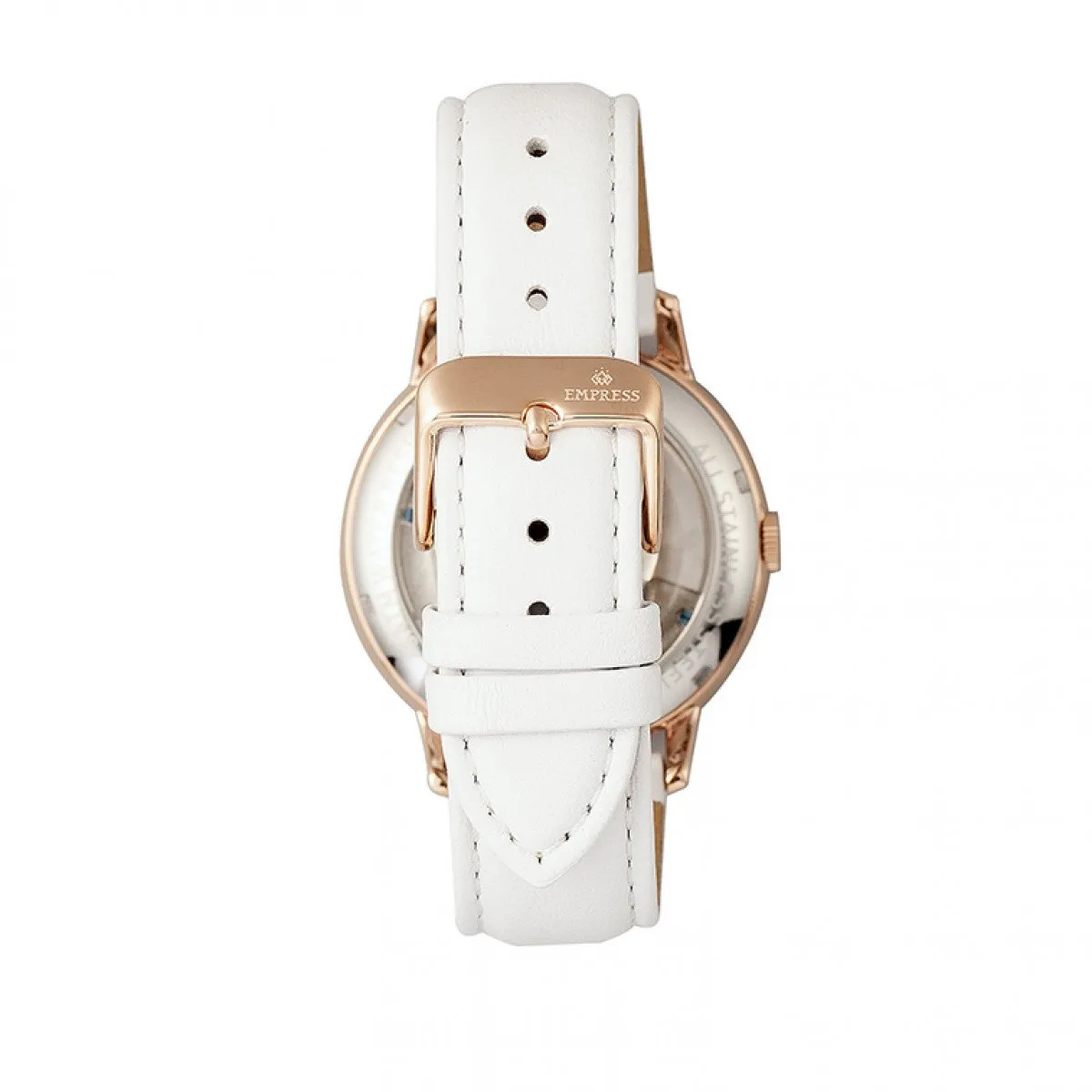Empress Quinn Automatic MOP Semi-Skeleton Dial Bracelet Watch