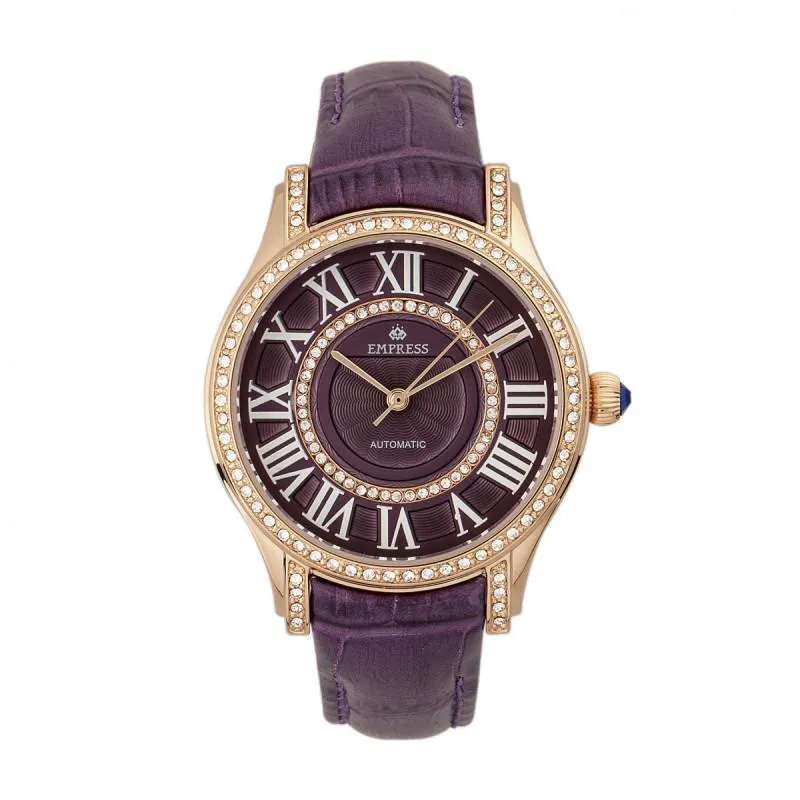 Empress Xenia Automatic Leather-Band Watch