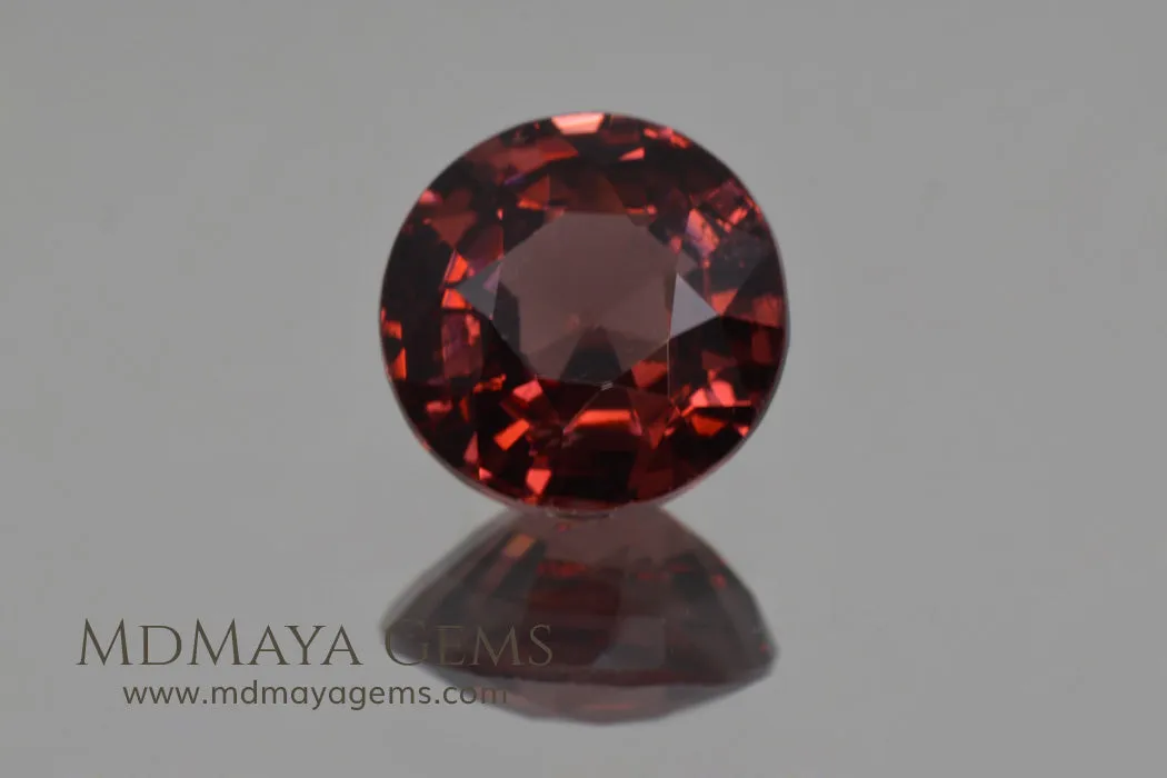 Exquisite! Natural reddish Orange Spinel. Round Cut. 2.23 ct.