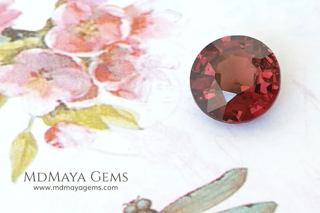 Exquisite! Natural reddish Orange Spinel. Round Cut. 2.23 ct.
