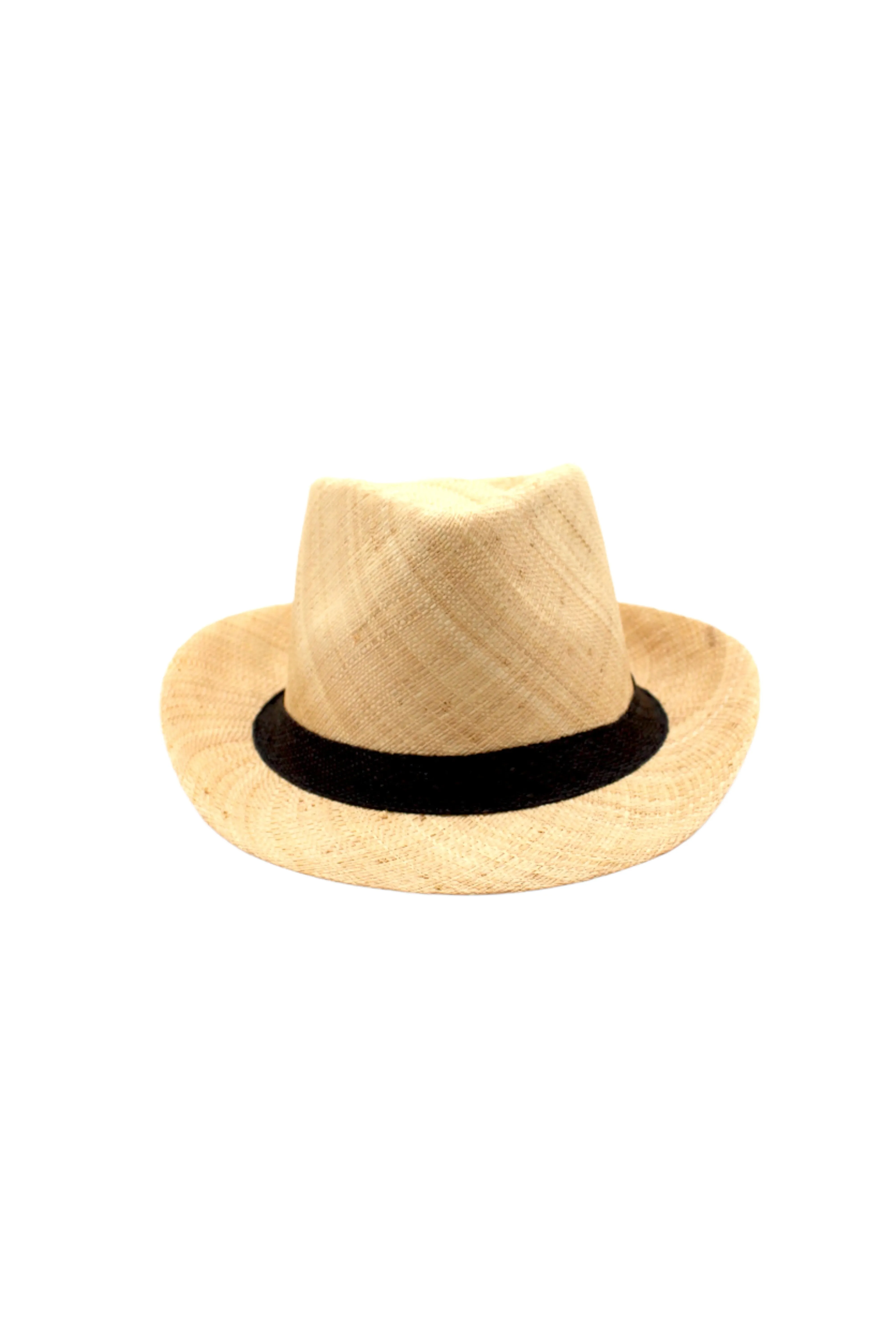 Fedra Natural with Black Hat Band - Unisex Fedora Straw Hats