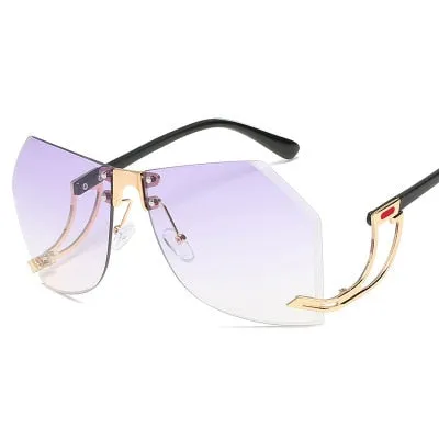 Frame-less Crystal Cut Designed Sunglasses