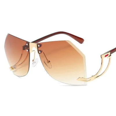 Frame-less Crystal Cut Designed Sunglasses