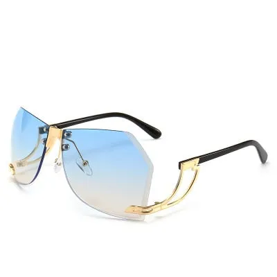 Frame-less Crystal Cut Designed Sunglasses