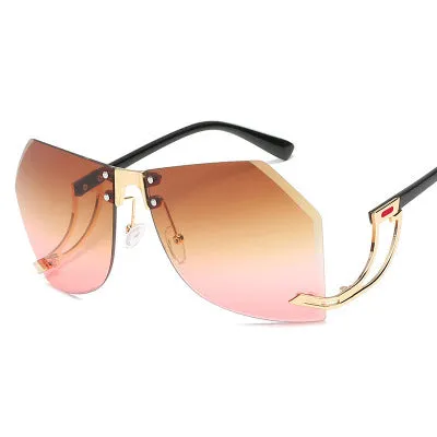 Frame-less Crystal Cut Designed Sunglasses