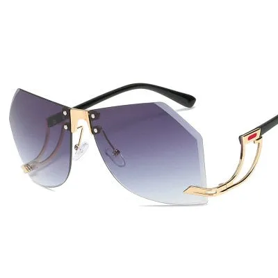 Frame-less Crystal Cut Designed Sunglasses