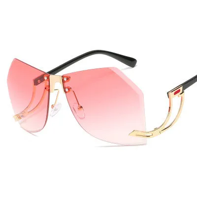 Frame-less Crystal Cut Designed Sunglasses