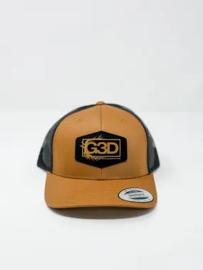 G3D  Leather Patch Hat [Caramel and Black]